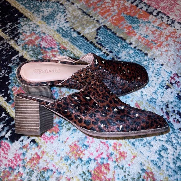 Madewell The Carey Mule in Painted Leopard Calf Hair size 10 - Picture 4 of 6